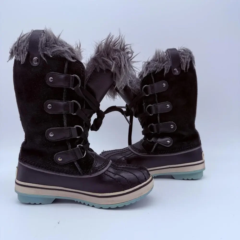 Sorel Youth Tofino Waterproof Winter Boots Black/Ice Size 1 - Picture 8 of 11